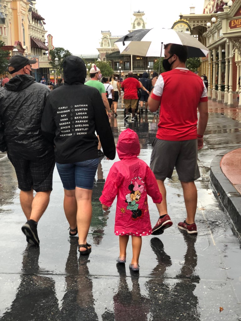 rain at Disney parks